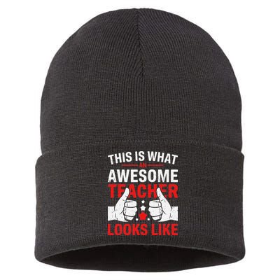 Test Day Rock The Test Teacher Testing Day Back To School Sustainable Knit Beanie