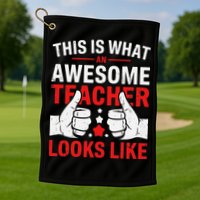 Test Day Rock The Test Teacher Testing Day Back To School Golf Towel