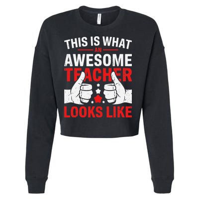 Test Day Rock The Test Teacher Testing Day Back To School Cropped Pullover Crew
