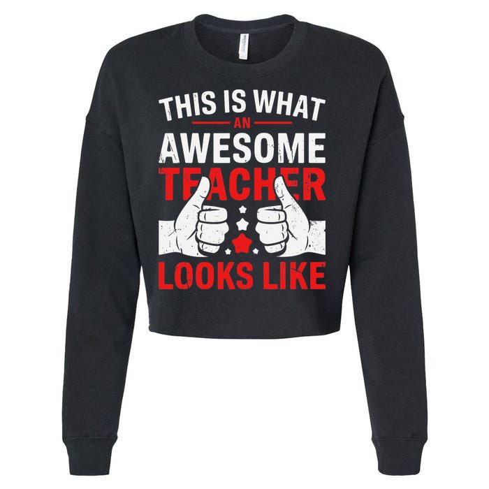 Test Day Rock The Test Teacher Testing Day Back To School Cropped Pullover Crew