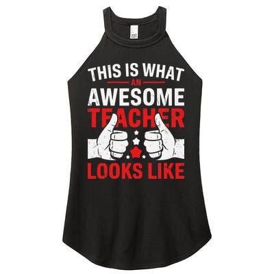 Test Day Rock The Test Teacher Testing Day Back To School Women's Perfect Tri Rocker Tank