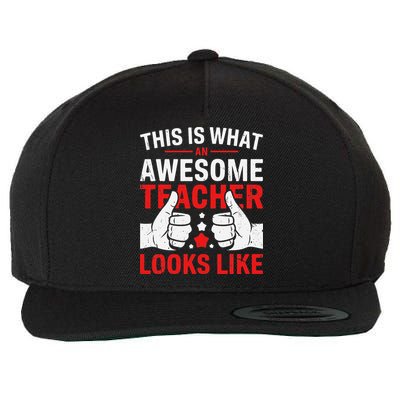 Test Day Rock The Test Teacher Testing Day Back To School Wool Snapback Cap