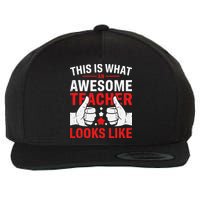 Test Day Rock The Test Teacher Testing Day Back To School Wool Snapback Cap