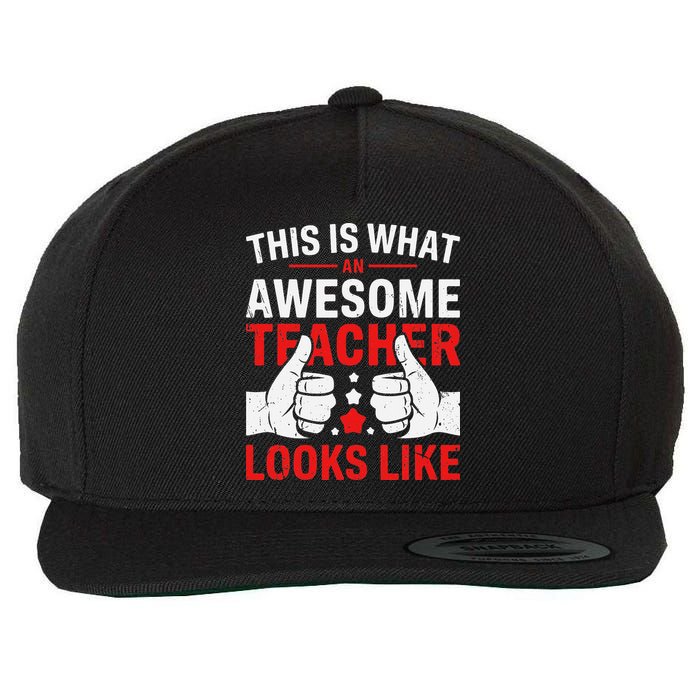 Test Day Rock The Test Teacher Testing Day Back To School Wool Snapback Cap