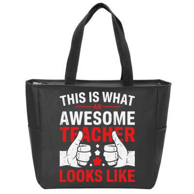 Test Day Rock The Test Teacher Testing Day Back To School Zip Tote Bag