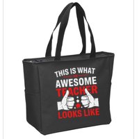 Test Day Rock The Test Teacher Testing Day Back To School Zip Tote Bag