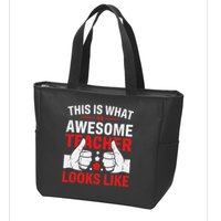 Test Day Rock The Test Teacher Testing Day Back To School Zip Tote Bag