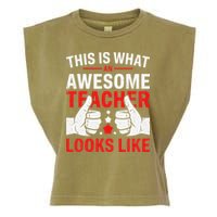 Test Day Rock The Test Teacher Testing Day Back To School Garment-Dyed Women's Muscle Tee