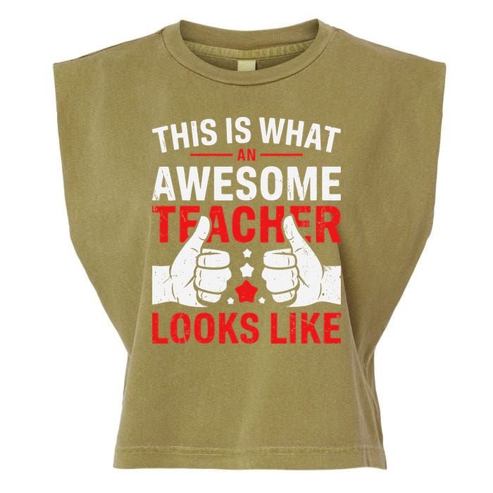 Test Day Rock The Test Teacher Testing Day Back To School Garment-Dyed Women's Muscle Tee