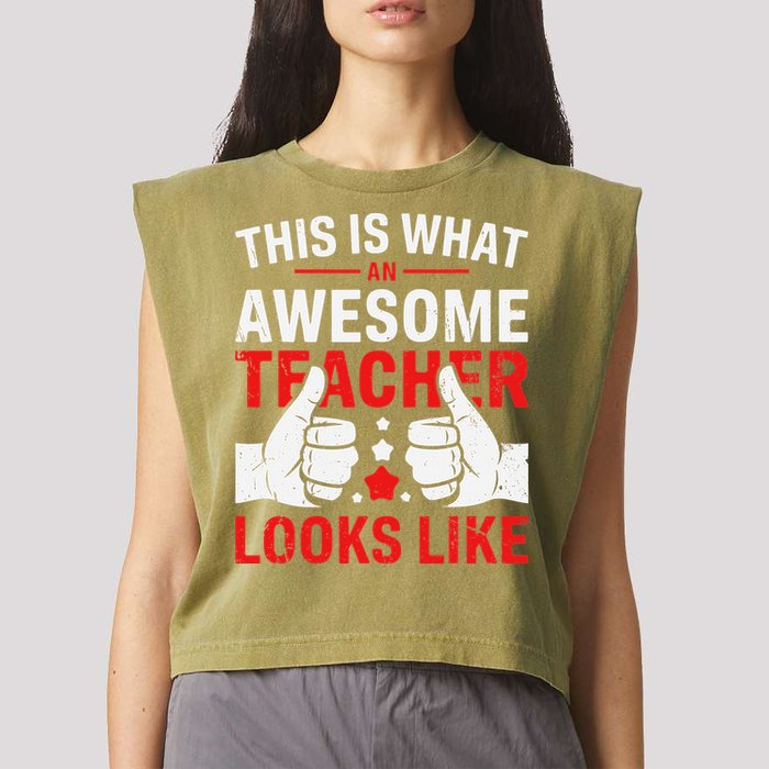 Test Day Rock The Test Teacher Testing Day Back To School Garment-Dyed Women's Muscle Tee