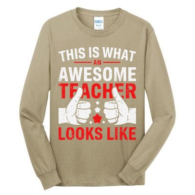 Test Day Rock The Test Teacher Testing Day Back To School Tall Long Sleeve T-Shirt