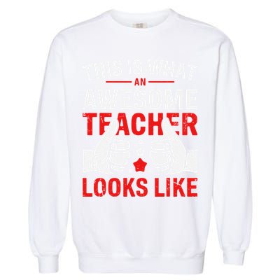 Test Day Rock The Test Teacher Testing Day Back To School Garment-Dyed Sweatshirt