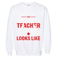 Test Day Rock The Test Teacher Testing Day Back To School Garment-Dyed Sweatshirt