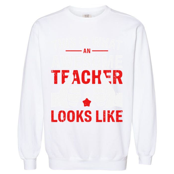 Test Day Rock The Test Teacher Testing Day Back To School Garment-Dyed Sweatshirt