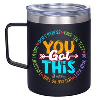 Test Day Rock The Test Teacher Testing Day You Got This 12oz Stainless Steel Coffee Mug
