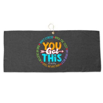 Test Day Rock The Test Teacher Testing Day You Got This Large Microfiber Waffle Golf Towel
