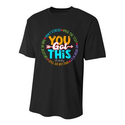 Test Day Rock The Test Teacher Testing Day You Got This Youth Performance Sprint T-Shirt