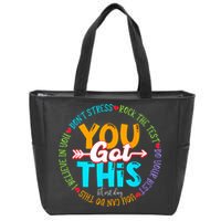 Test Day Rock The Test Teacher Testing Day You Got This Zip Tote Bag