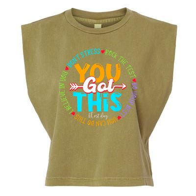 Test Day Rock The Test Teacher Testing Day You Got This Garment-Dyed Women's Muscle Tee