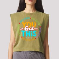Test Day Rock The Test Teacher Testing Day You Got This Garment-Dyed Women's Muscle Tee