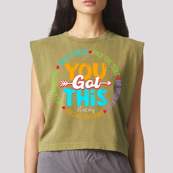 Test Day Rock The Test Teacher Testing Day You Got This Garment-Dyed Women's Muscle Tee