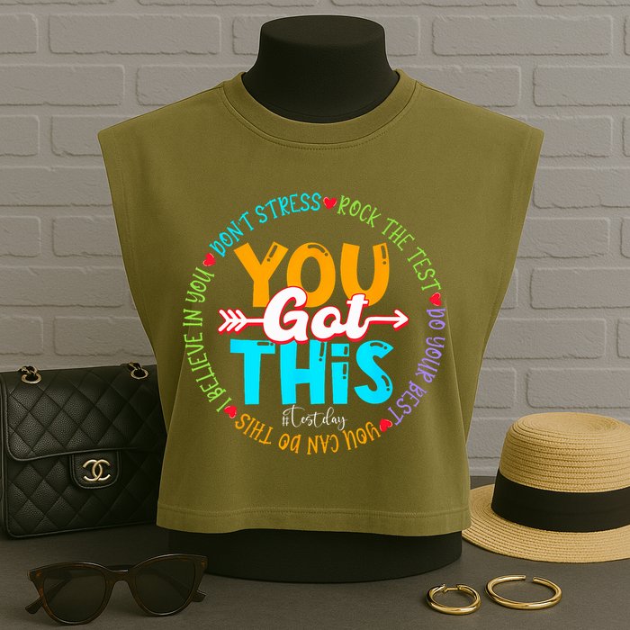 Test Day Rock The Test Teacher Testing Day You Got This Garment-Dyed Women's Muscle Tee