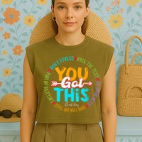 Test Day Rock The Test Teacher Testing Day You Got This Garment-Dyed Women's Muscle Tee