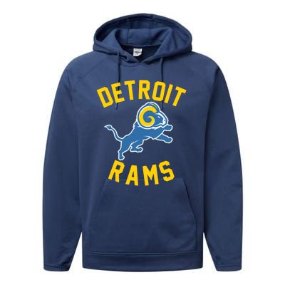 Trending Detroit Rams Logo Performance Fleece Hoodie