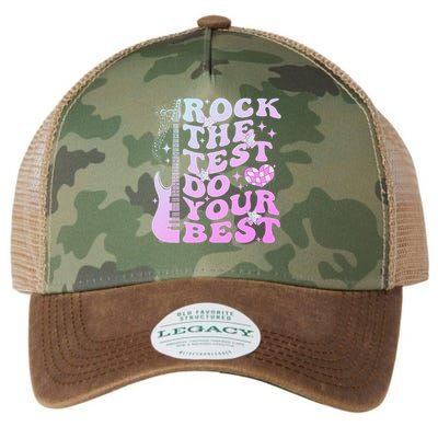 Test Day Rock The Test Do Your Best Testing Day Teacher Legacy Tie Dye Trucker Hat