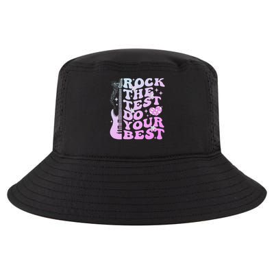Test Day Rock The Test Do Your Best Testing Day Teacher Cool Comfort Performance Bucket Hat