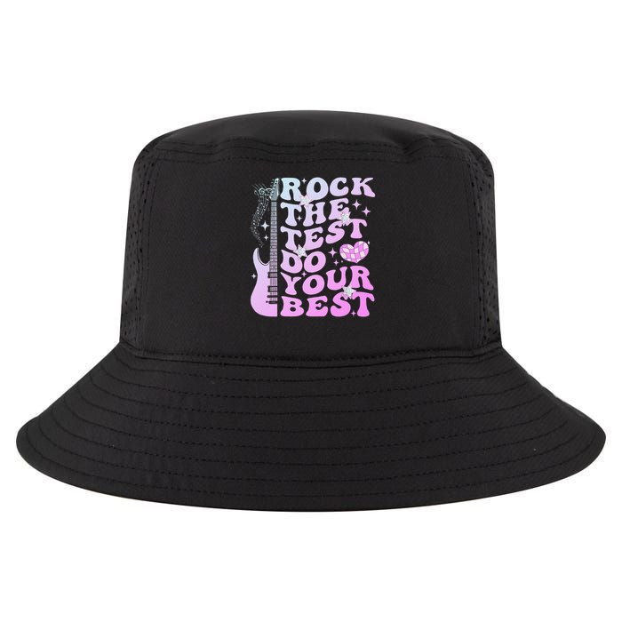 Test Day Rock The Test Do Your Best Testing Day Teacher Cool Comfort Performance Bucket Hat