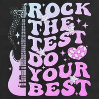 Test Day Rock The Test Do Your Best Testing Day Teacher Garment-Dyed Fleece Hoodie