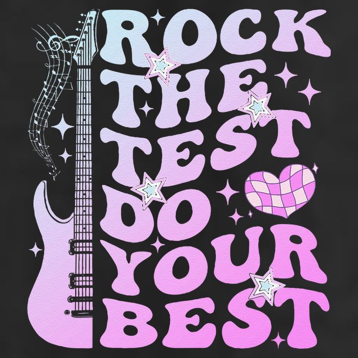 Test Day Rock The Test Do Your Best Testing Day Teacher Garment-Dyed Fleece Hoodie