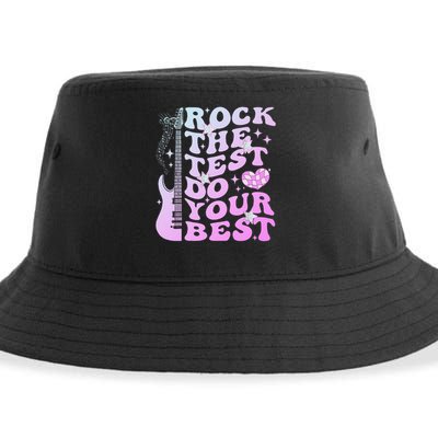 Test Day Rock The Test Do Your Best Testing Day Teacher Sustainable Bucket Hat