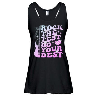 Test Day Rock The Test Do Your Best Testing Day Teacher Ladies Essential Flowy Tank