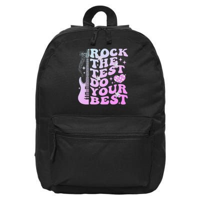 Test Day Rock The Test Do Your Best Testing Day Teacher 16 in Basic Backpack