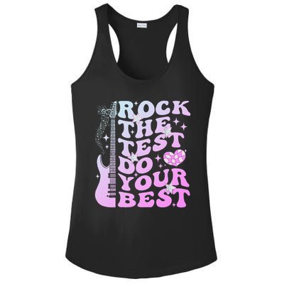Test Day Rock The Test Do Your Best Testing Day Teacher Ladies PosiCharge Competitor Racerback Tank
