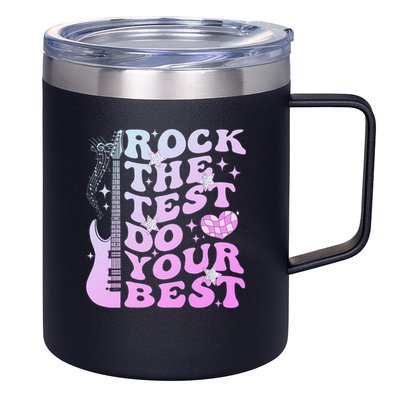Test Day Rock The Test Do Your Best Testing Day Teacher 12oz Stainless Steel Coffee Mug