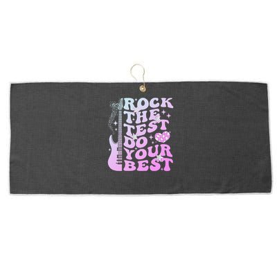 Test Day Rock The Test Do Your Best Testing Day Teacher Large Microfiber Waffle Golf Towel