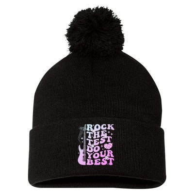 Test Day Rock The Test Do Your Best Testing Day Teacher Pom Pom 12in Knit Beanie