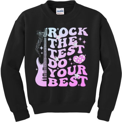 Test Day Rock The Test Do Your Best Testing Day Teacher Kids Sweatshirt