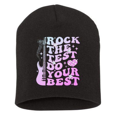 Test Day Rock The Test Do Your Best Testing Day Teacher Short Acrylic Beanie