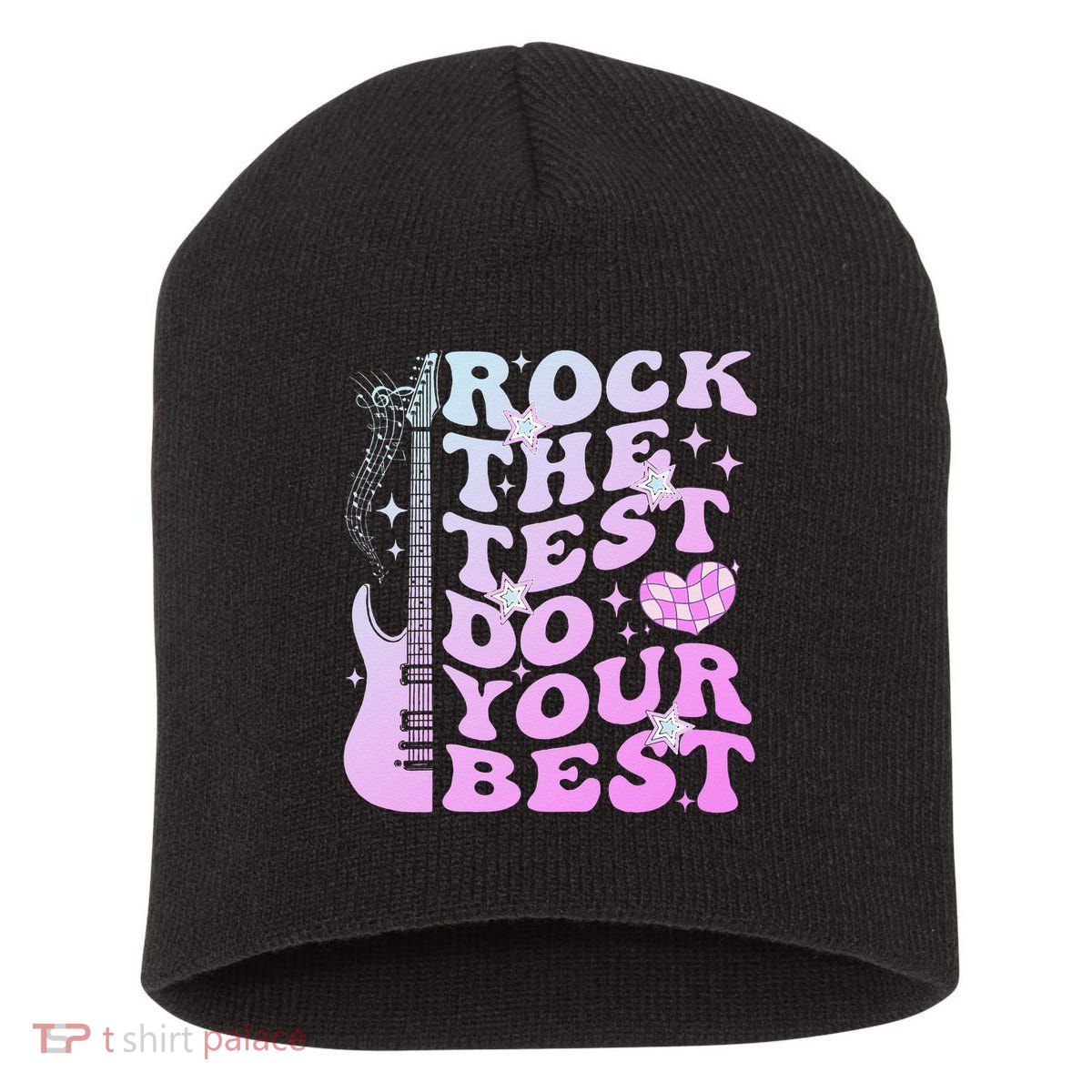 Test Day Rock The Test Do Your Best Testing Day Teacher Short Acrylic Beanie
