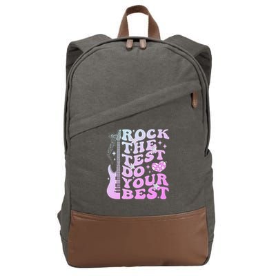 Test Day Rock The Test Do Your Best Testing Day Teacher Cotton Canvas Backpack