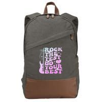 Test Day Rock The Test Do Your Best Testing Day Teacher Cotton Canvas Backpack