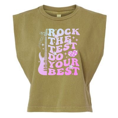 Test Day Rock The Test Do Your Best Testing Day Teacher Garment-Dyed Women's Muscle Tee