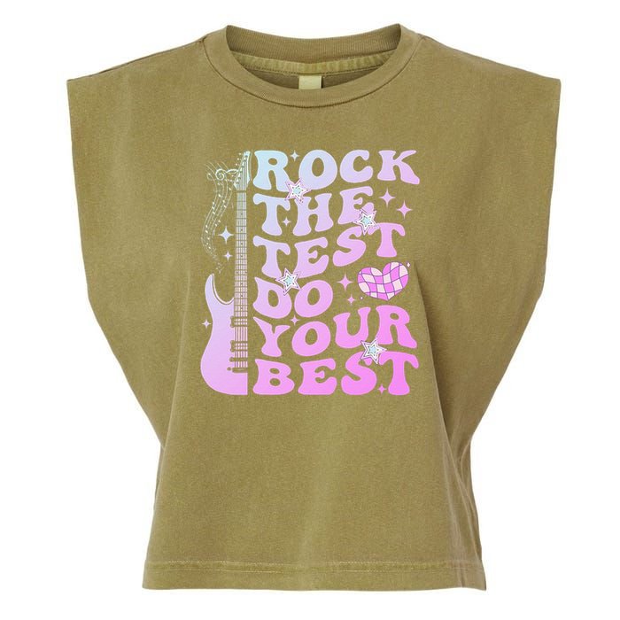 Test Day Rock The Test Do Your Best Testing Day Teacher Garment-Dyed Women's Muscle Tee