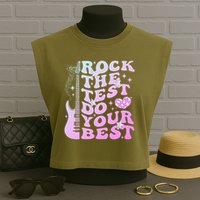 Test Day Rock The Test Do Your Best Testing Day Teacher Garment-Dyed Women's Muscle Tee