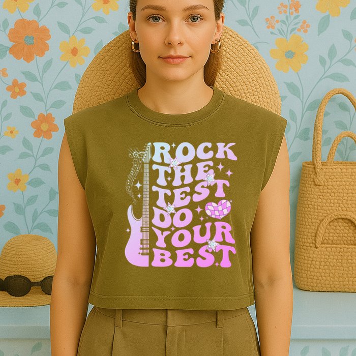 Test Day Rock The Test Do Your Best Testing Day Teacher Garment-Dyed Women's Muscle Tee