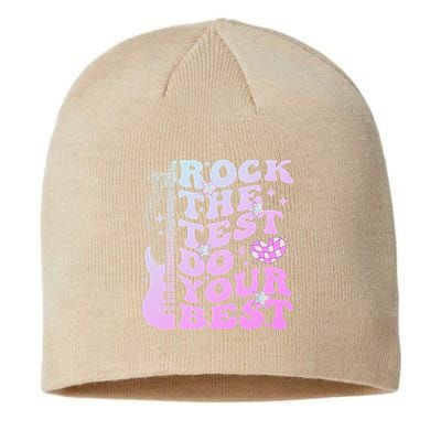 Test Day Rock The Test Do Your Best Testing Day Teacher Sustainable Beanie